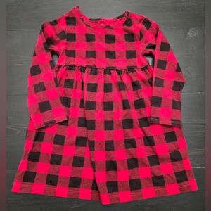Girls Size 3T Plaid Red & Black Dress